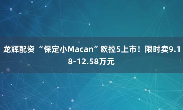 龙辉配资 “保定小Macan”欧拉5上市!限时卖9.18-12.58万元
